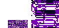 A front and back sprite of a glitch Pokemon that's just an purple, black, and white jumble.